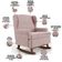 Poltrona De Amamentação Com Balanço Malu Base De Madeira P02 Suede Rosê - Lyam Decor