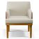 Kit 02 Poltronas Decorativa Base Mel Beatriz W01 Linho Champagne Couríssimo Marrom - Lyam Decor