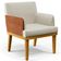 Kit 02 Poltronas Decorativa Base Mel Beatriz W01 Linho Champagne Couríssimo Marrom - Lyam Decor