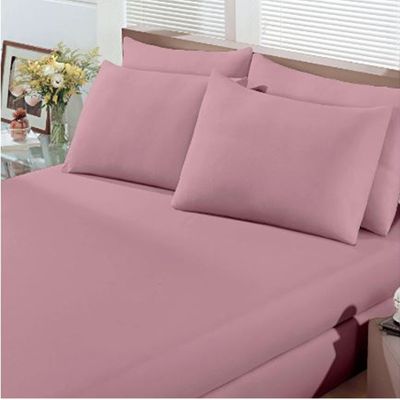 Jogo de Cama Buettner King Malha Basic Liso 3 Peças Rosa Blush