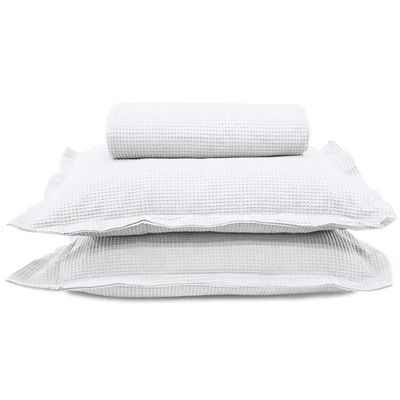 Colcha Casal 3 Peças Algodão Piquet Favo Dohler Branco