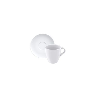 Conjunto Xícara e Pires de Cappuccino Tramontina Paola em Porcelana 200 ml 2 Peças