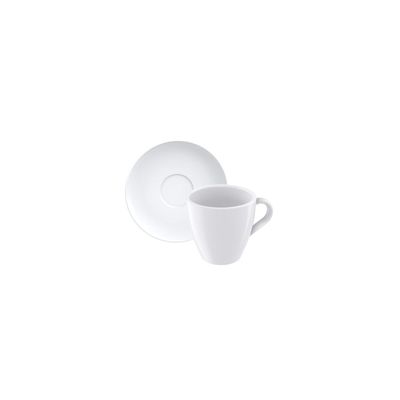 Conjunto Xícara e Pires de Cappuccino Tramontina Paola em Porcelana 200 ml 2 Peças