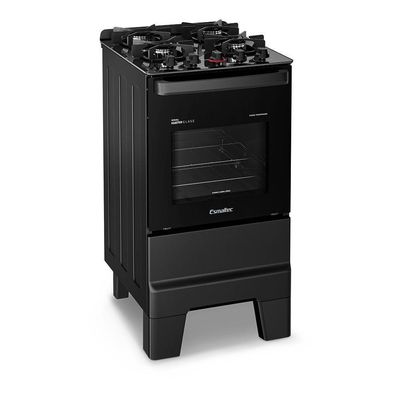 Fogão Esmaltec Ideal Master Glass 4 Bocas T4VFP 4127 Acendimento Automático Preto Bivolt
