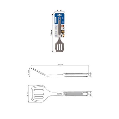 Espátula Vazada Softta Em Silicone Cinza - Tramontina 25850160