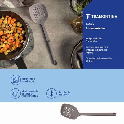Escumadeira Espumadeira Softta Em Silicone Cinza - Tramontina 25851160