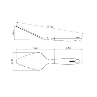Espátula Para Bolo E Pizza Verano Bojo Em Nylon Cabo De Polipropileno Ônix - Tramontina 25576130