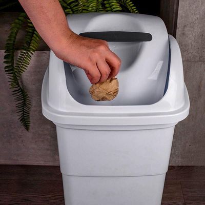 Lixeira Com Tampa Basculante 30 Litros - Plasvale Branco