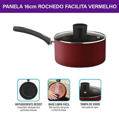 Panela Rochedo Facilita 16cm Vermelho Vermelho