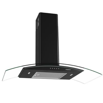 Coifa Fogatti De Parede Clean Vidro Curvo Black 90cm Preto 110V
