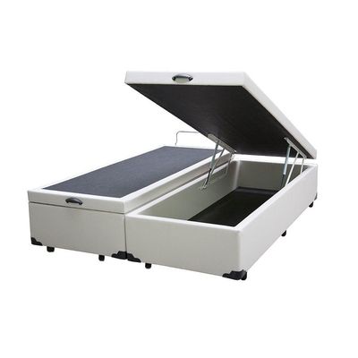 Cama Box Baú Blindado Casal Bipartido Homequeen Sintético Branco 41x138x188