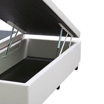 Cama Box Baú Blindado Casal Bipartido Homequeen Sintético Branco 41x138x188