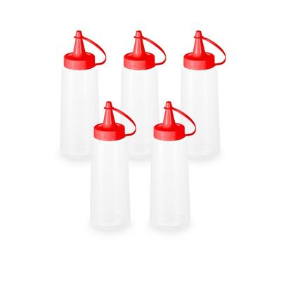Kit 5 Bisnagas Plásticas 250 Ml Plasvale Vermelho