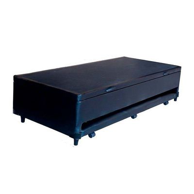 Cama Box Baú Auxiliar Solteiro Sintético Espuma 8cm 45x88x188 Preto