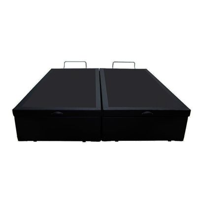 Cama Box Baú Queen Bipartido Homequeen Corino Preto 41x158x198