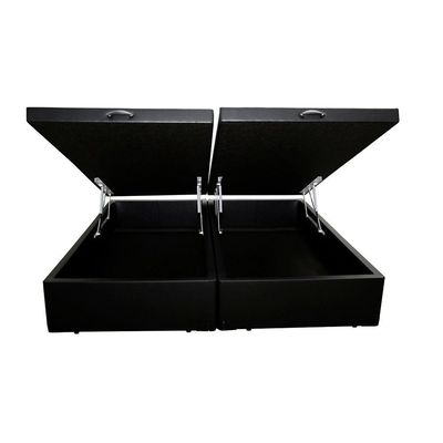 Cama Box Baú Queen Bipartido Homequeen Corino Preto 41x158x198