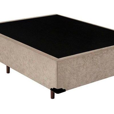 Base Box Casal Blindado Extremo Reforçado Homequeen Suede Bege 40x138x188
