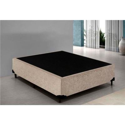 Base Box Casal Blindado Extremo Reforçado Homequeen Suede Bege 40x138x188