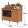 Kit Bancada Ilha Para Cozinha + Balcão Para Cooktop 1,05m 5 Bocas Turim Nature Nature