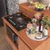 Kit Bancada Ilha Para Cozinha + Balcão Para Cooktop 1,05m 5 Bocas Turim Nature Nature