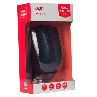 Mouse Wireless C3tech, M-w20bk, 1000dpi - Preto