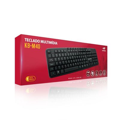 Teclado Multimídia Usb C3tech Kb-m40bk Abnt2 1,4m - Preto