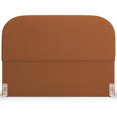 Cabeceira Cama Box Casal 140cm Lanna com Puff Recamier Doha W01  Bouclê Terracota - Lyam Decor