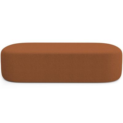 Cabeceira Cama Box Casal 140cm Lanna com Puff Recamier Doha W01  Bouclê Terracota - Lyam Decor