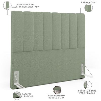 Cabeceira Cama Box Casal 140 cm Dália W01 Bouclê Oliva - Lyam Decor