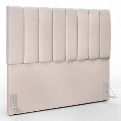 Kit Cabeceira Cama Box Casal 140cm e Calçadeira Recamier Baú Dália W01 Linho Cru - Lyam Decor