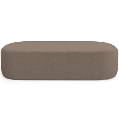 Cabeceira Cama Box King 195cm Lanna com Puff Recamier Doha W01  Bouclê Bege - Lyam Decor