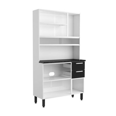 Cozinha De Aço Compacta 6 Portas 2vid Preto Branco Bertolini Preto/branco