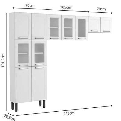 Cozinha Completa Compacta Aço Branco Múltipla Bertolini Branco