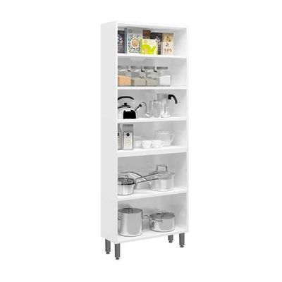 Armário Paneleiro De Aço 6 Portas 2 Vidros Preto Bertolini Branco/preto