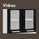 Armário Paneleiro De Aço 6 Portas 2 Vidros Preto Bertolini Branco/preto