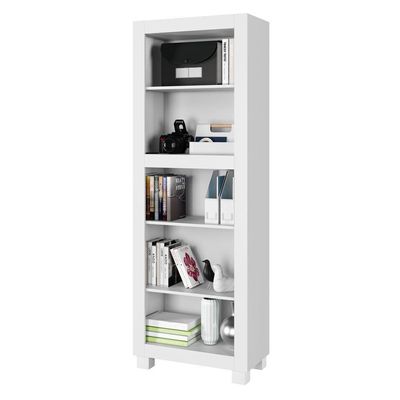 Estante Para Livros Multiuso 4 Prateleiras Dubai Arte Móveis Branco