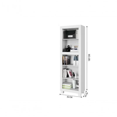 Estante Para Livros Multiuso 4 Prateleiras Dubai Arte Móveis Branco