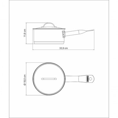 Panela Tramontina Professional 16cm Em Aço Inox Com Detalhe Satinado