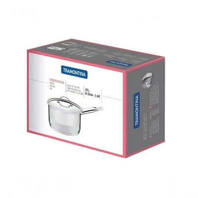 Panela Tramontina Professional 16cm Em Aço Inox Com Detalhe Satinado