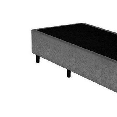 Cama Box Blindado Solteiro Extremo Reforçado Xerife Móveis Suede Cinza 40x88x188