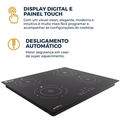 Cooktop 4 Bocas de Indução Britânia BCTE40A 220V