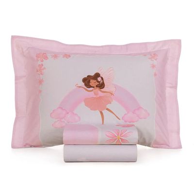 Jogo de Cama Infantil Solteiro Karsten 200 fios Algodão Graciela Solteiro / Rosa