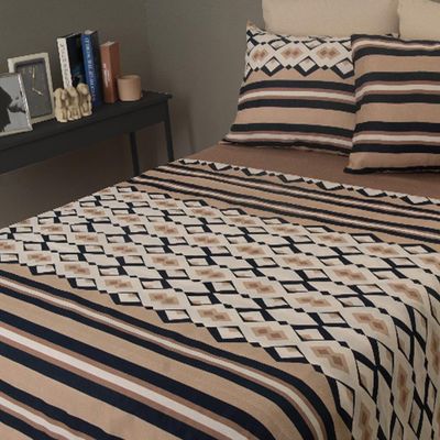 Jogo de Cama Duplo Queen 4 peças 140 Fios 250x240cm Akira 2 Realce Premium - Sultan