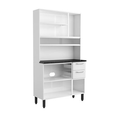 Cozinha De Aço Compacta 6 Portas 2 Gavetas Branco Bertolini Branco