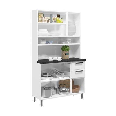 Cozinha De Aço Compacta 6 Portas 2 Gavetas Branco Bertolini Branco