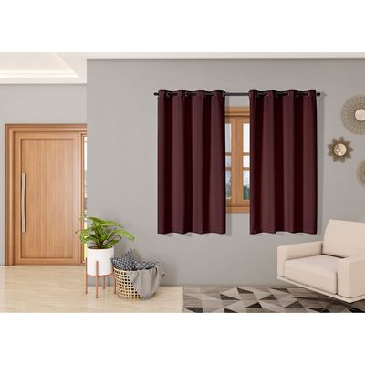 Cortina Isa Varão Tecido Oxford 2,00m x 1,40m p/ Janela Sala Quarto - Tabaco