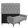 Kit Cabeceira Lady e Recamier 90 Cm Corano Cinza Adj Decor