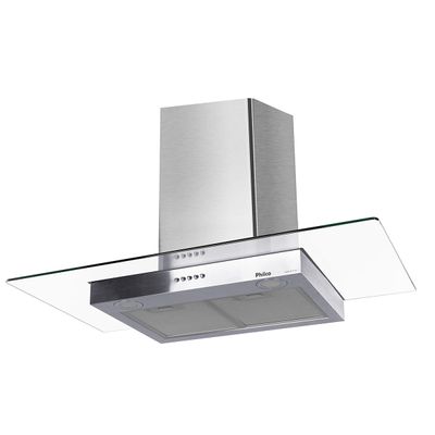 Coifa Flat Philco PCO90I 90cm Led Vidro Inox Exaustor e Depurador 127V