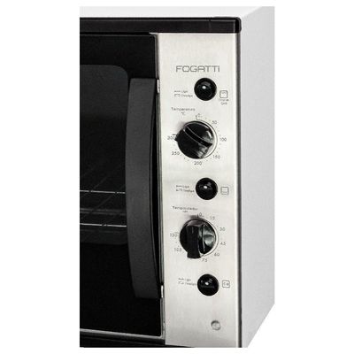 Forno Elétrico Bancada Fogatti SMART60S Com Espeto Giratório Preto 110V