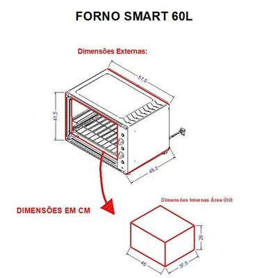 Forno Elétrico Bancada Fogatti SMART60S Com Espeto Giratório Preto 110V